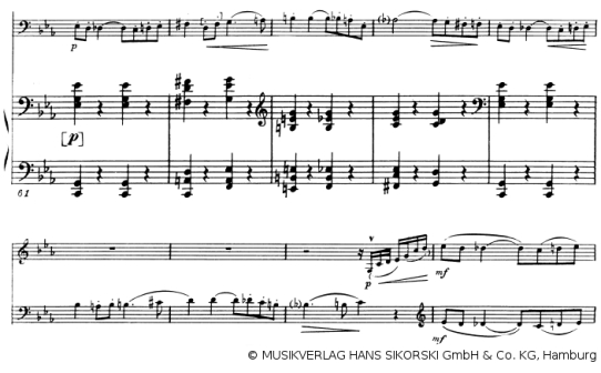 Schostakowitsch Klaviertrio op.8 ab Ziffer 4 (Cello-Thema) - &copy; MUSIKVERLAG HANS SIKORSKI GmbH & Co. KG, Hamburg - Abdruck mit frdl. Genehmigung